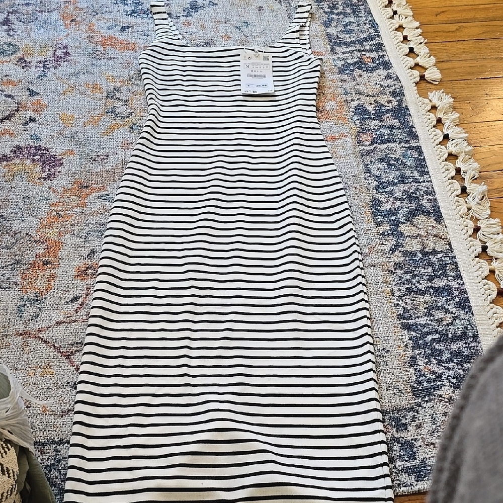 Striped Black and White Dress